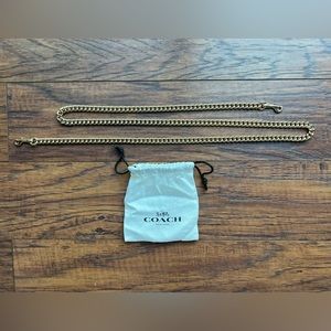 Coach gold chain crossbody strap